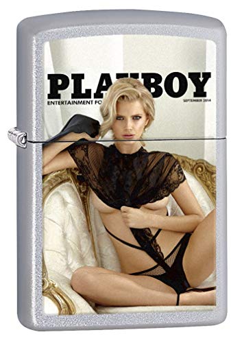 Zippo Lighter: Playboy Cover September 2014 - Satin Chrome 77979