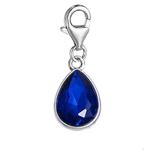 Sexy Sparkles Clip on Birthstones Dangling Lobster Clasp Charms for Bracelets