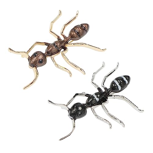 Image of 2Pcs Simple stripe enamel big ant brooch exaggerated insect Pin Brooches Accessories