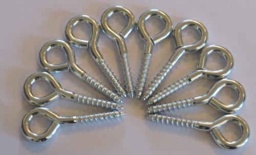 Preisvergleich Produktbild 10 Stück Schraubhaken Deckenhaken Ösenhaken 81mm x 7,8 mm