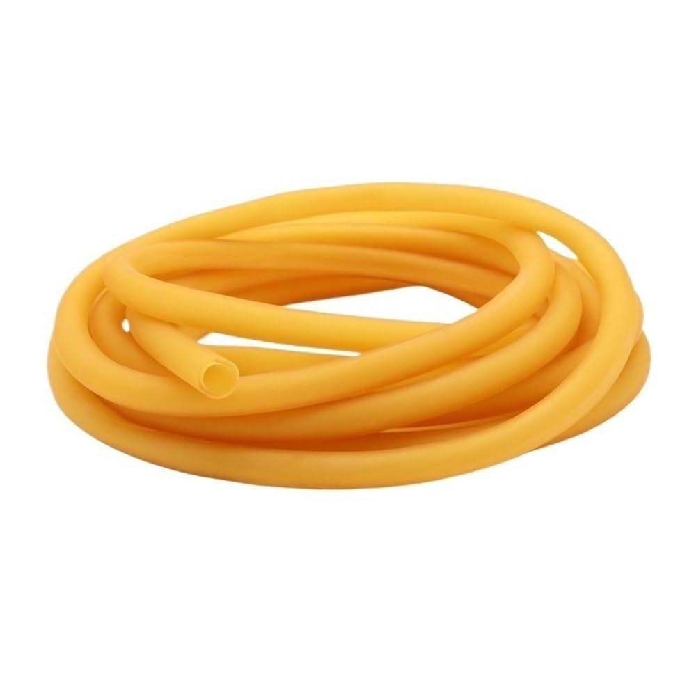 Latex Hose 1Meter Nature Latex Rubber Hoses, ID 1.6-18mm High Resilient Elastic Tube OD 3.2-22mm Yellow Band(1.8mm x 4.2mm)