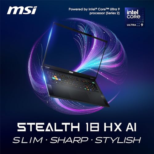 Image of msi Stealth 18 HX AI 18 inch UHD Gaming Laptop (Intel Ultra 9-275HX, GeForce RTX 5090 24GB, 64GB DDR5, 4TB PCIe SSD, Per-Key RGB Keyboard, 2 Thunderbolt 4, WiFi 7, Win 11 Pro) w /DKZ USB Port Expander