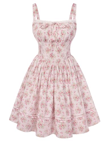 Scarlet Darkness Floral Corset Dress Summer Mini Dresses for Women Teens 2026 Graduation Sundress...