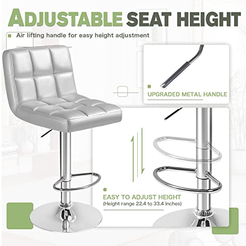 image for Furmax Bar Stools Modern Pu Leather Swivel Adjustable Hydraulic Bar St