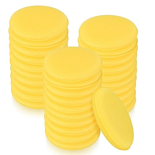30 Pcs Car Polishing Pads, Car Wax Applicator Pads, Car Waxing Polish Foam Sponge Applicator Pads, Soft Cleaning Applicators Pads for Cleaning Polishing Car Auto Vehicle Glass