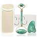 Premium Anti Aging Jade Roller Gua Sha Scraping Tool Massage Set- Upgrade Beauty Routine for Glowing Skin. 100% Real Natural Jade Facial Double EZ Eye Roller Neck Slimming, Luxurious Cryotheraphy Case