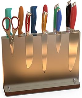 Magnetic Knife Block Holder Stainless Steel Knife Block Without Knives Powerful Double Side Kitchen Knife Holder