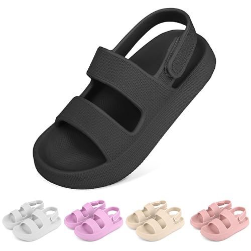 Kids Sandals Boys Girls Cloud Slide Sandals Open Toe Sports Sandals EVA Thick Sole Water Sandals with Hook and Loop Back Strap
