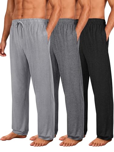 Wenouy 3 Pack Mens Pajama Pants Ultra Soft Comfy Loungewear Sleepwear