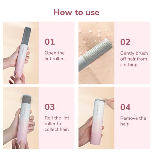 Image of TUXTOOX Pet Hair Removal Tool, 2-in-1 Pet Grooming Hair Comb & Hair Brush Cleaner Used For Removing Cat and Dog Hair from Sofas, Clothes (Pink)