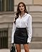 MANGOPOP Women Basic High Waisted Mini Short Pencil Bodycon Faux Leather Skirt, XXL, Black(035)