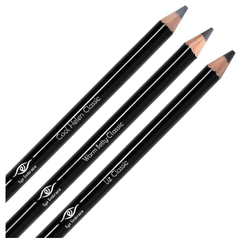 Eye Embrace Classics 3-Pack Gray Wooden Eyebrow Pencils Bundle - Cool Helen, Warm Betty, and Liz (Waterproof, Double-Ended Pencil with Sharpener & Spoolie Brush, Cruelty-Free) Cover