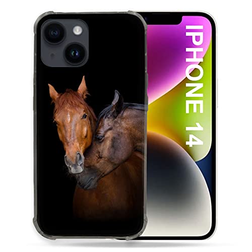 Coque pour iPhone 14 Cokitec Cheval Marron pour Éviter les Rayures et Chutes du Quotidien