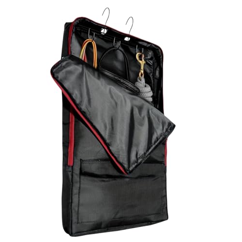 Bolsa para bridas con ganchos internos y tejido impermeable para guardar equipo hípico