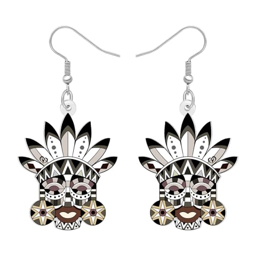 Boucles d'oreilles Tiki en acrylique pour remplacer les bijoux lourds par un style tribal léger