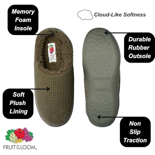 Fruit of the Loom Men's Fleece Waffle Clog - OLIVE - LARGE - image 3