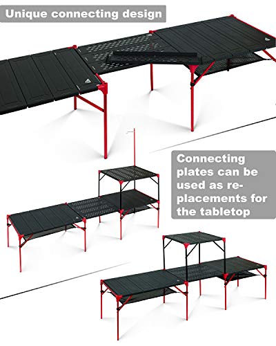 iClimb Mesa Plegable Extensible Ultraligera de Aluminio Negra, Área Grande de Mesa, Compacta para Camping y Actividades al Aire Libre, Tamaño Pequeño miniatura 4