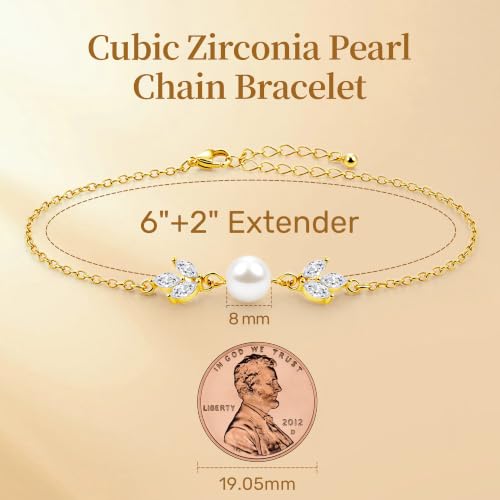 Image of DAYANEY Pearl Bracelets for Women Gold Bracelet Silver Pearl Jewelry
