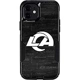 Skinit Decal Phone Skin Compatible with OtterBox Commuter Case for iPhone 12 Mini - Officially Licensed NFL Los Angeles Rams Black & White Design