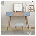 Tocador Dormitorio de tocador de madera Dormitorio multifuncional Claamshell Mini tocador de tocador Pequeño apartamento Mesa con tocador de espejo de maquillaje + Taburete de maquillaje tocador de ma