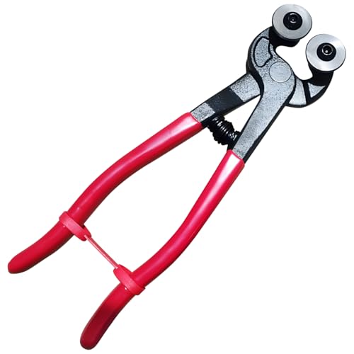 BOSREROY Pinze tagliapiastrelle con punta curva, in acciaio inox, per mosaico e vetro, impugnatura antiscivolo a molla