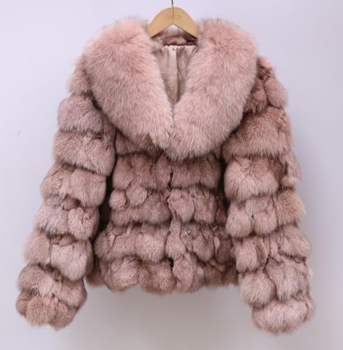 Women's Genuine Fox Fur Coat Thick Warm Fur Jacket Winter coat2