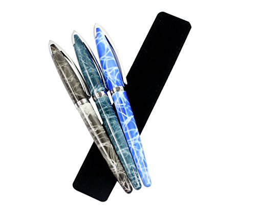 Ranvi Jinhao 156 Fountain Pen, 0.5Mm Medium Nib, 3 Pcs, 3 Colors (Marble Blue,Marble Grey, Marble Sky Blue) #TOP4