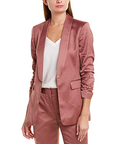 Tahari by ASL Roll Collar Scrunched Sleeve Jacket Beyond Rose 12