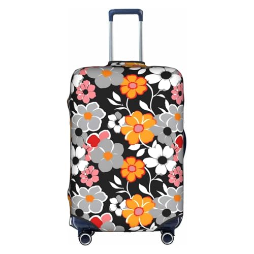 Floral Pattern Print Luggage Cover For Suitcases, Travel Case Protector, Simple & Convenient Installation