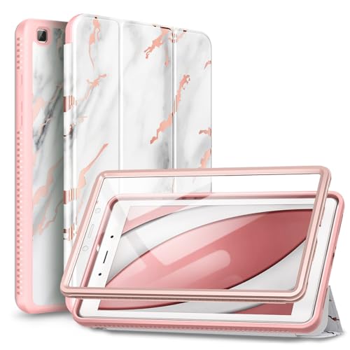SURITCH Case for Samsung Galaxy Tab A 8.0 2019 (SM-T290/T295), [Built in Screen Protector][Auto Sleep/Wake] Lightweight Leather Case Full Body Smart Cover with Magnetic Trifold Stand-Marble