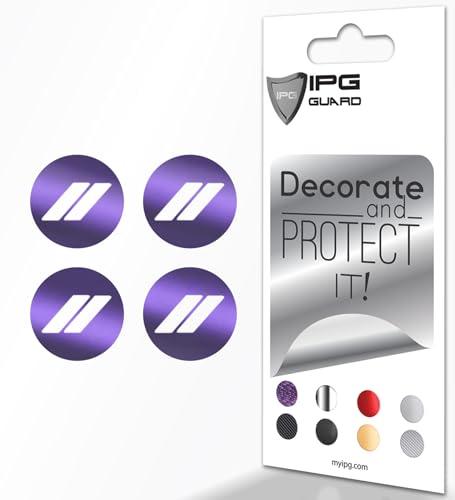 Image of IPG Compatible with Dodge Charger, Challenger, Durango (2017-2023) Wheel Center Cap Overlay Decal Sticker Wrap Kit - Hash Rhombus Design - Personalize Your Vehicle (Outer Logo, Metallic Purple)