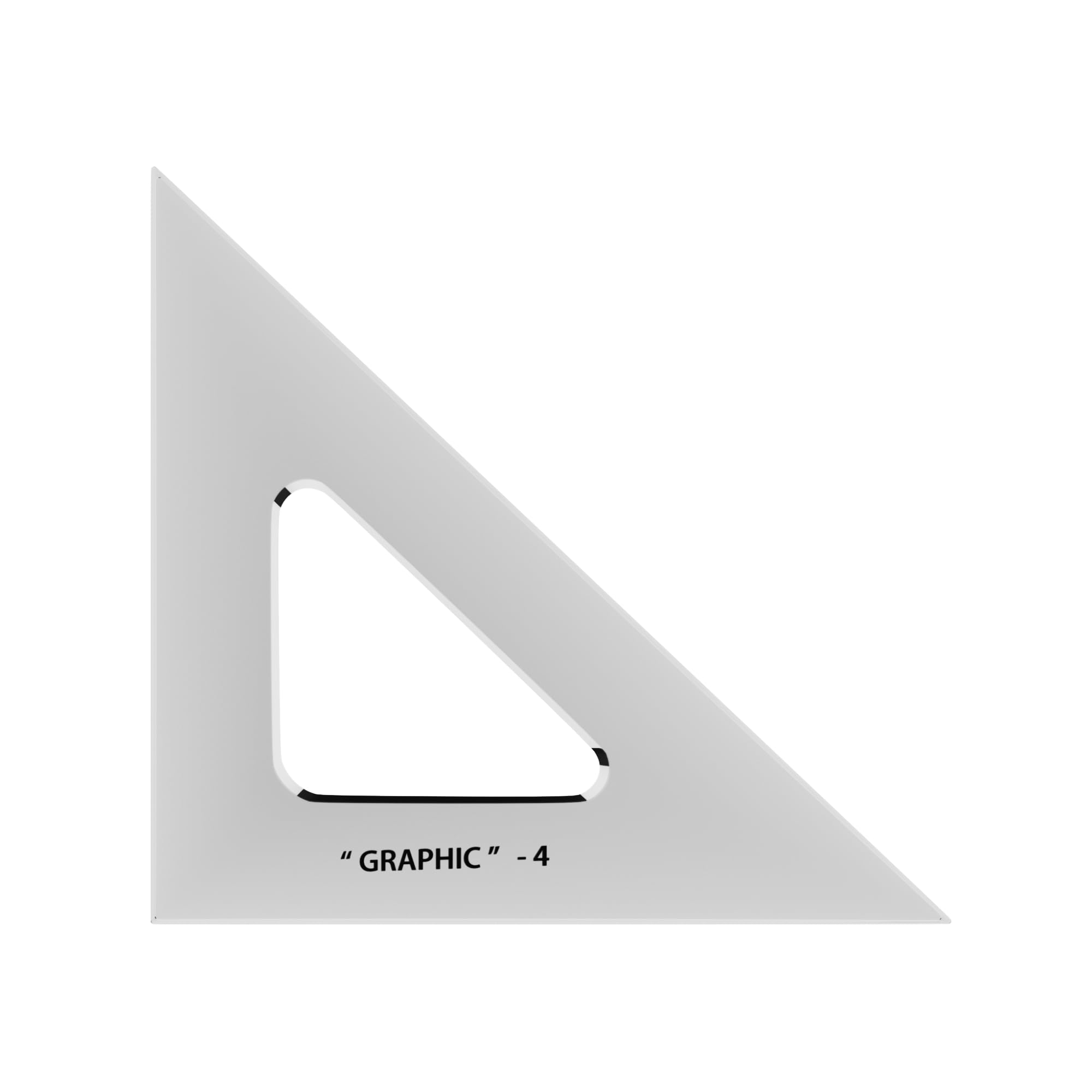 ALVIN - 4 inches Transparent Academic Acrylic Triangle Ruler 45/90 Degrees, Multipurpose Tool for Drafting, Design, and Architecture, Great for Machining and Woodworking