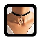 Iaceble Black Gothic Punk Velvet Snake Choker Necklace, Gold Snake Pendant, Clavicle Necklace, Short Black Ribbon, Women's Fashion Jewelry