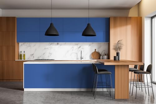 Adhesivo para cocina y sala Wallfluent color azul de 100x50 cm ideal para forrar puertas de armario 7