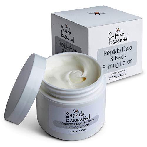 Peptide Face & Neck Firming Cream Lotion with Pink Grapefruit - Vitamin B Rich Royal Jelly - Organic - Moisturizing - Smoothing - Turkey Neck Reducing