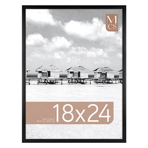 Image of MCS Foundation 18x24 Poster Frame Traditional Black, Vertical & Horizontal Wall Hanging Large Picture Frame for Photos, Posters & Art Prints (1-Pack)