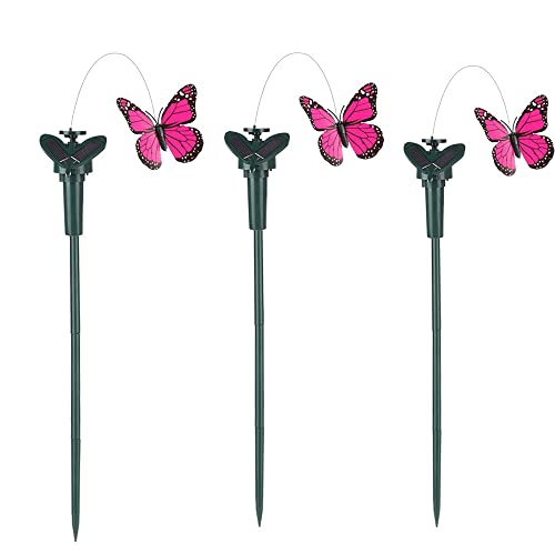 Andy's Orchids 3Pcs Butterfly Garden Stakes Decorative, Solar Auto Flying Butterfly Outdoor Courtyard Garden Ornament Decoration (Battery Not Included) #TOP6