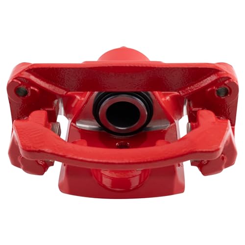 Image of TRQ Rear Brake Caliper Set Painted Red Compatible with 2010-2014 Subaru Legacy 2010-2014 Outback