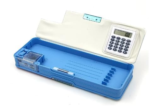 Image of YBN Multipurpose Magnetic Pencil Box with Calculator & Dual Sharpener for Girls & Boys for School | Big Size Cartoon Printed Pencil Case for Kids Plastic, Pack of 1 (Cartoon - D)