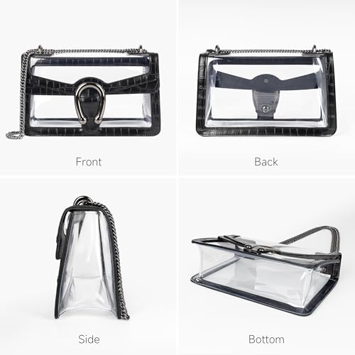 Image of Joryin Women's Stadium Approved Crossbody Bag for Women, Small Clear Bag Shoudler Purse with Chain Strap