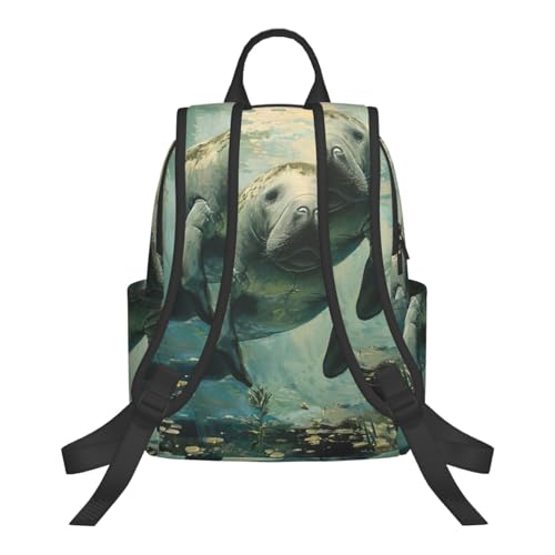 Sac à dos léger lamantin noir pour travail et voyage