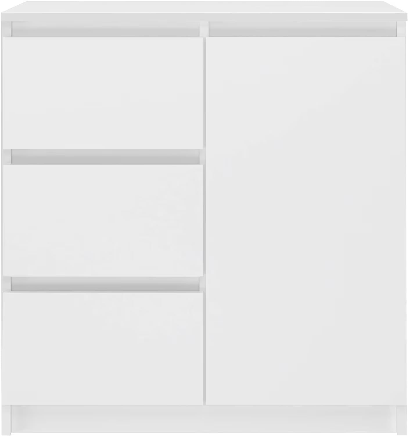 CDF Cassettiera 1D3S | Colore: Bianco | Armadio per documenti e piccoli oggetti | Ideale per soggiorno, camera da letto, cameretta dei bambini e ufficio | 3 cassetti spaziosi | facile da montare