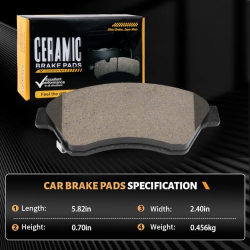 Image of D1522 Front Ceramic Brake Pads Kit Fit For Chevrolet Cruze 2011-2015, For Chevrolet Cruze Limited 2016, For Chevrolet Sonic 2012-2017