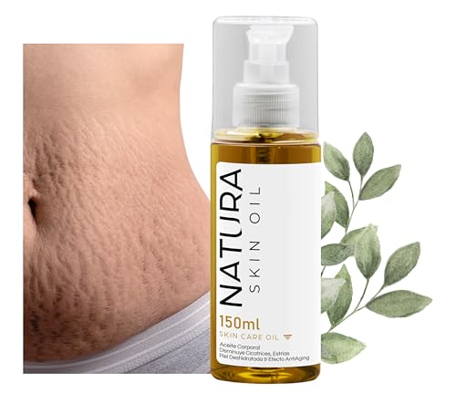Aceite Corporal Anti Estrías y Cicatrices Skin Care Reafirmante, No es Grasoso, Hidrata y Nutre Profundamente -Natura Skin Oil 150ml.