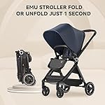 ELITTLE EMU Kinderwagen Wendbarer Klappbar Buggy bis 25kg Rückwärtsgerichtet Buggy mit Sonnenschirm Verstellbarer Fahrtrichtung, Kinderwagen mit Liegefunktion für Klein von 0 bis 3,Blau