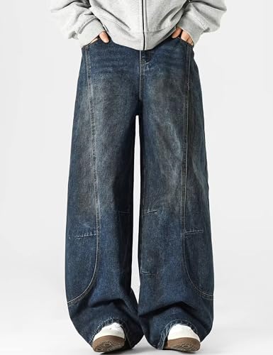 Men Baggy Jeans Y2k Vintage Skater Jeans Casual Streetwear Wide Leg Hip Hop Oversized Denim Pants2