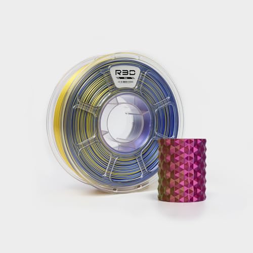 R3D Tri Color Silk PLA 3D Printer Filament Filament, Co-Extrusion, 1.75mm 1KG, 30-370 mm/s High-Speed Printing, 1.75mm, 