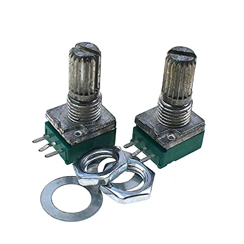 Reland Sun 5pcs RK097N 5K 10K 20K 50K 100K 500K B5K with a switch audio 3pin shaft 15mm amplifier sealing potentiometer (100K Ohm)