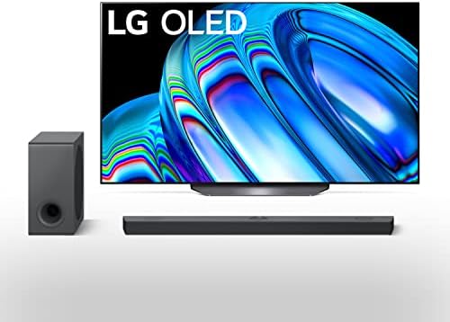 LG 77-inch Class OLED B2 Series 4K Smart TV with Alexa Built-in OLED77B2PUA S90QY 5.1.3ch Sound bar w/Center Up-Firing, Dolby Atmos DTS:X, Works w/Alexa, Hi-Res Audio, IMAX Enhanced