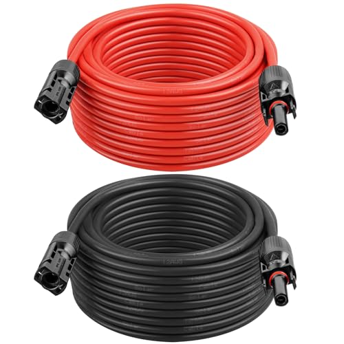 MOOKEERF 12AWG Solar Panel Extension Cable 100ft, Waterproof